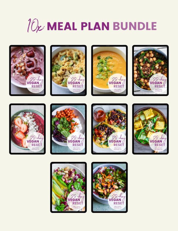10x 28-Day Vegan Meal Plans & Shopping Lists Bundle